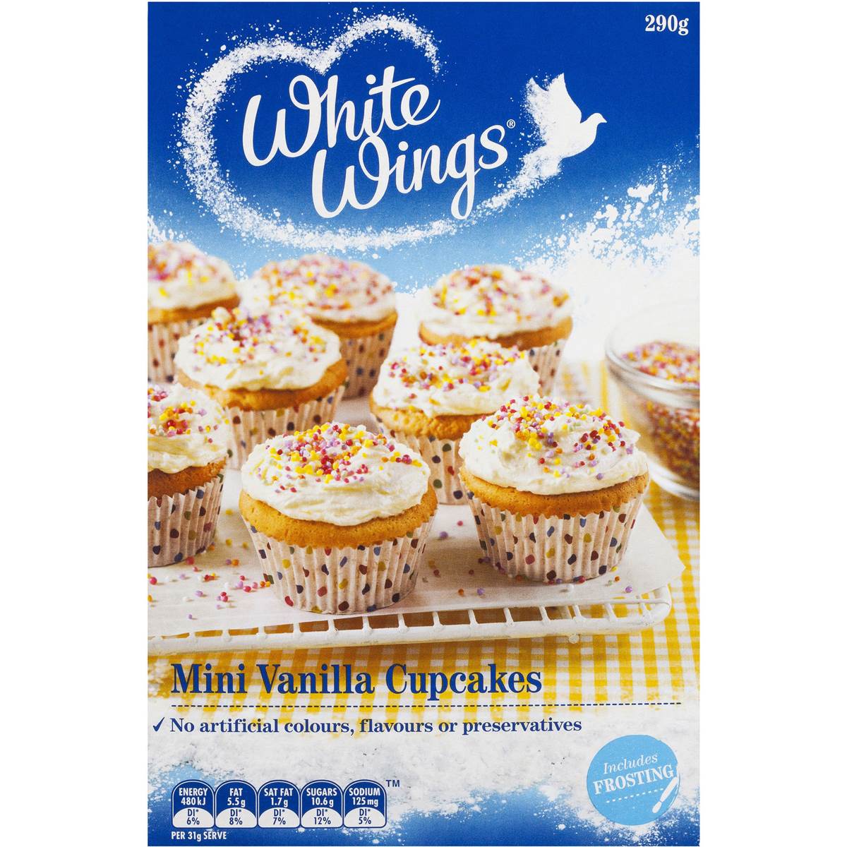 White Wings Cake Mix Mini Vanilla Cupcake 290g | Woolworths