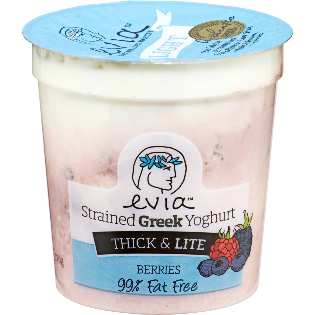 Evia Lite Berries Greek Yoghurt 170g Woolworths