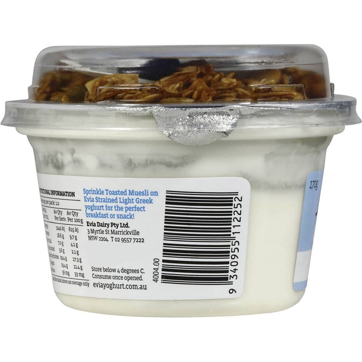 Evia Toasted Muesli Yoghurt Pods 170g Woolworths