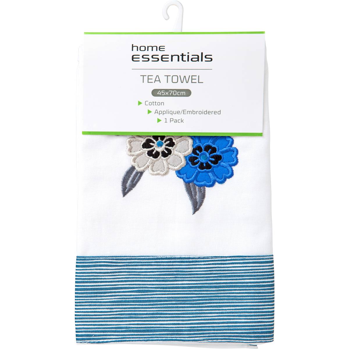 Essentials Kitchen Manchester Embroidered Tea Towel Each Woolworths