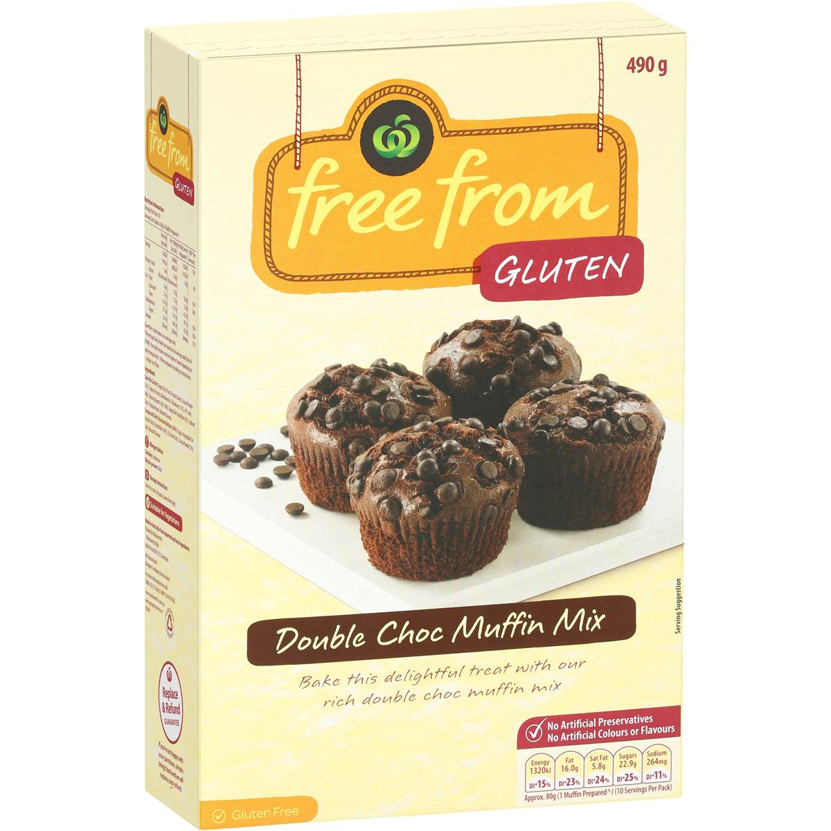 Woolworths Free From Gluten Muffin Mix Double Choc 490g Woolworths