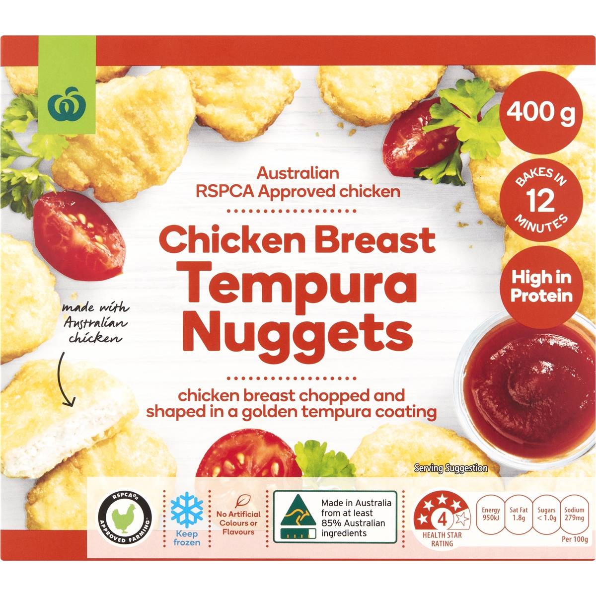 Woolworths Chicken Breast Tempura Nuggets 400g Woolworths