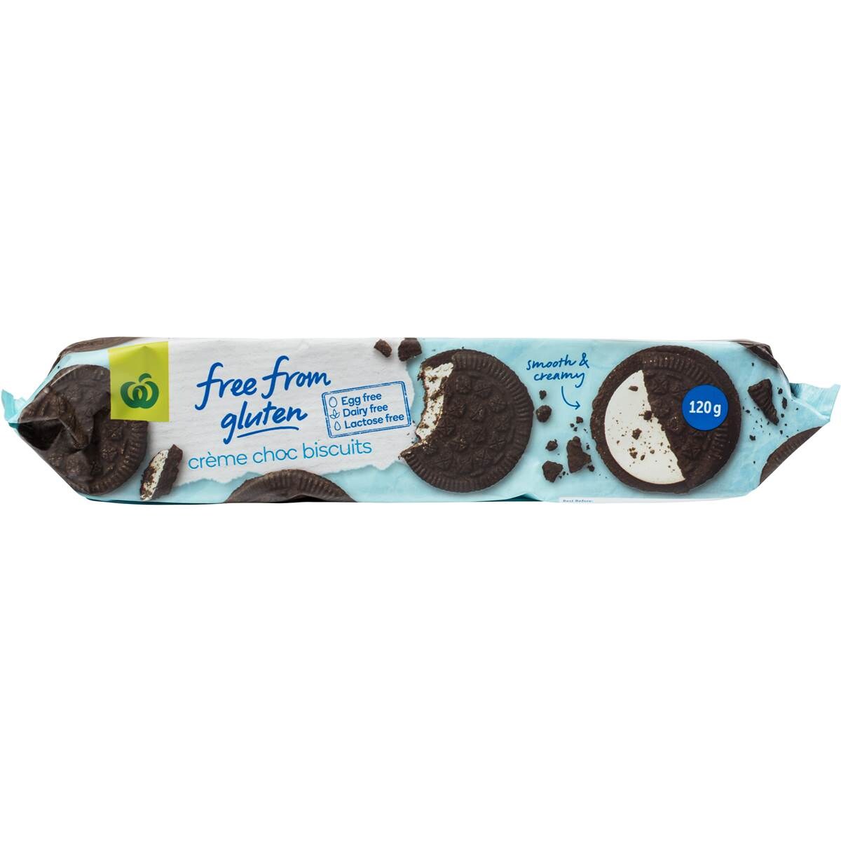 Woolworths Free From Creme Choc Biscuits 120g Woolworths