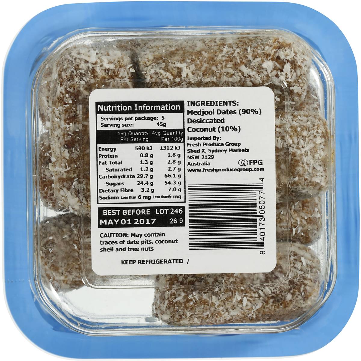 Golden Palm Medjool Dates Roll With Coconut 225g Woolworths