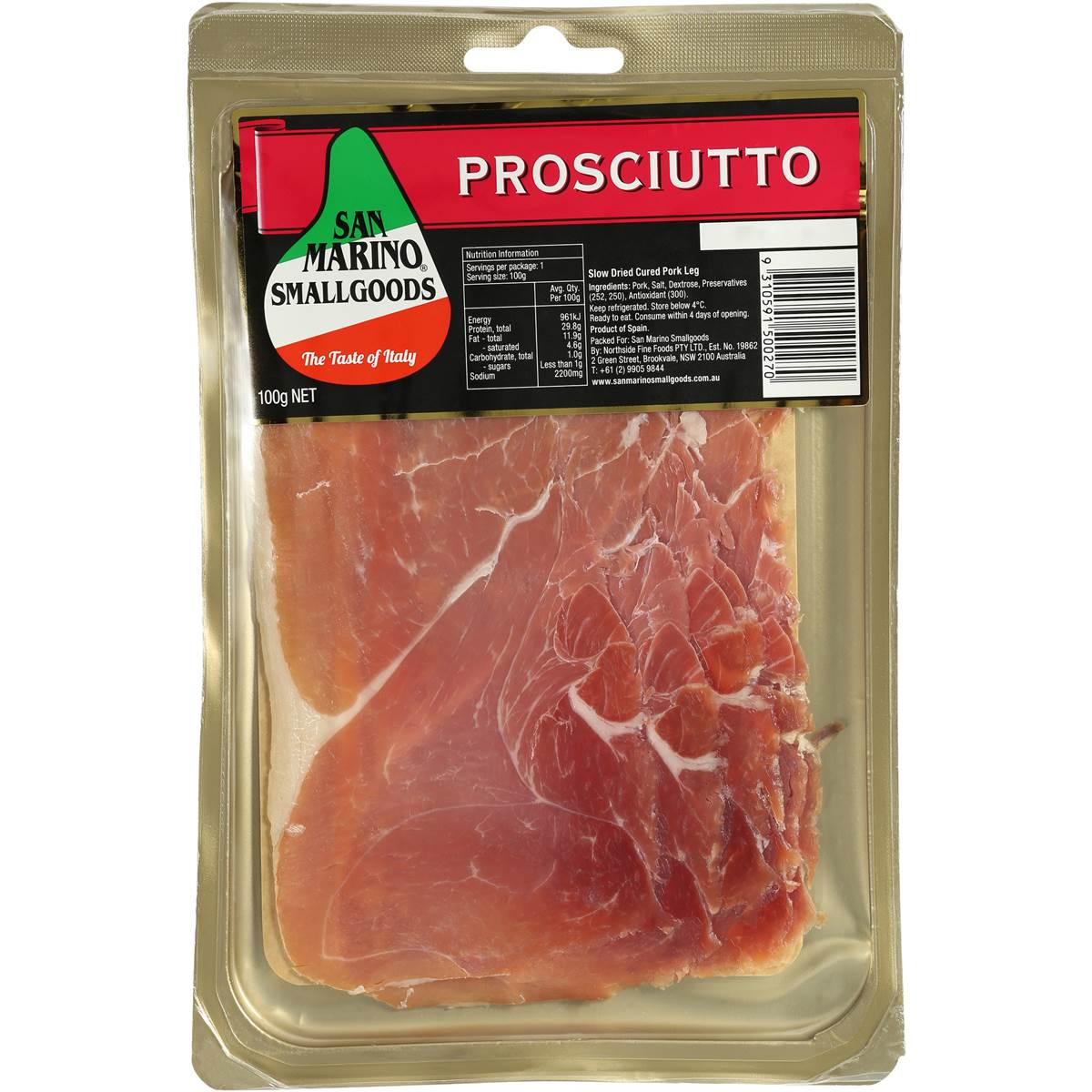 San Marino Prosciutto 100g Woolworths