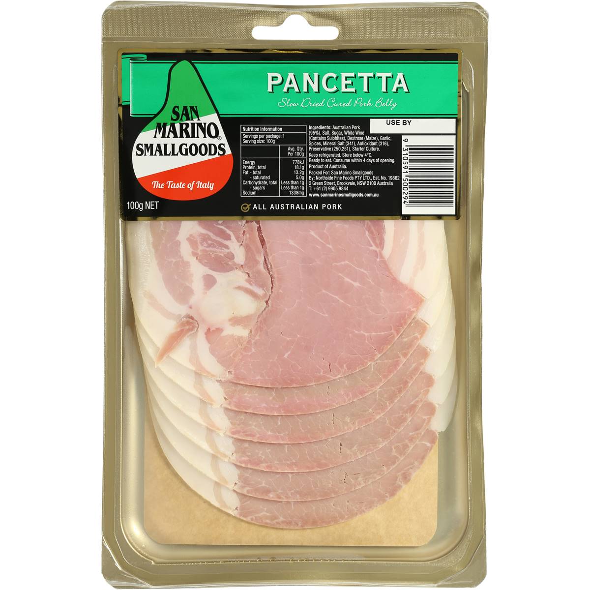 San Marino Pancetta 100g Woolworths