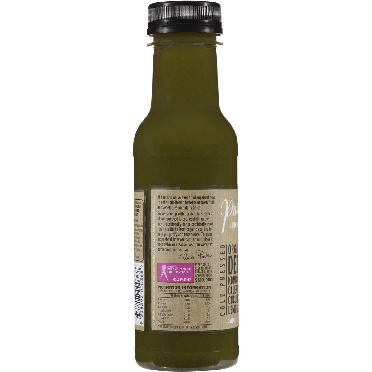 Parker's Kombucha Kale Spinach Organic Juice 350ml Woolworths