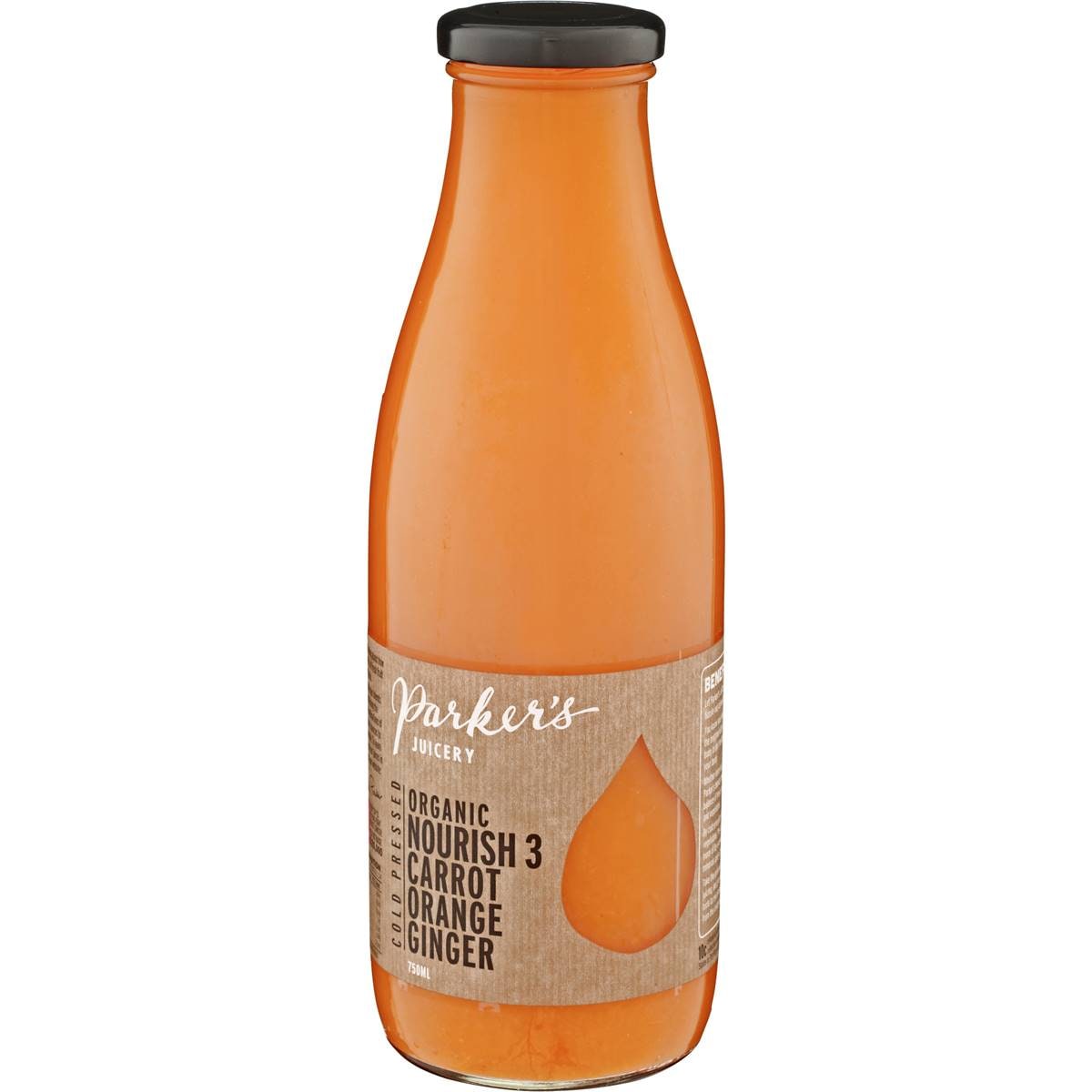Parker's Carrot Orange Ginger Organic Juice 750ml Woolworths