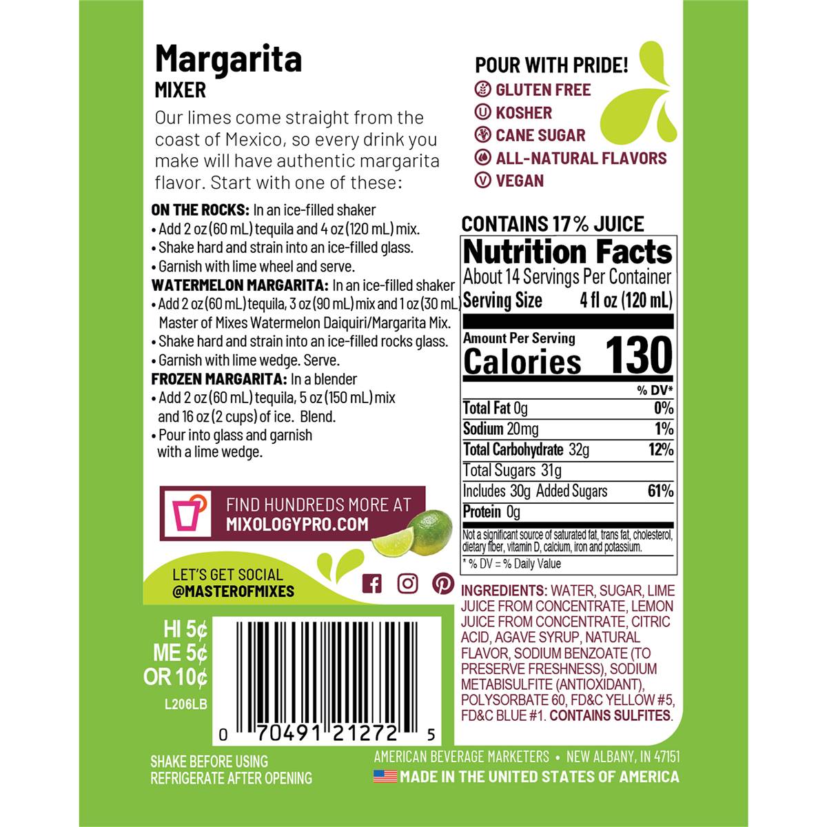 Master Of Mixes Margarita Mixer 1l Woolworths