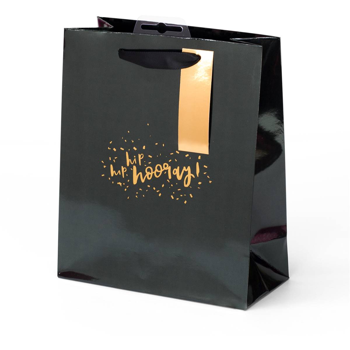 Collage Medium Copper And Black Hooray Gift Bag