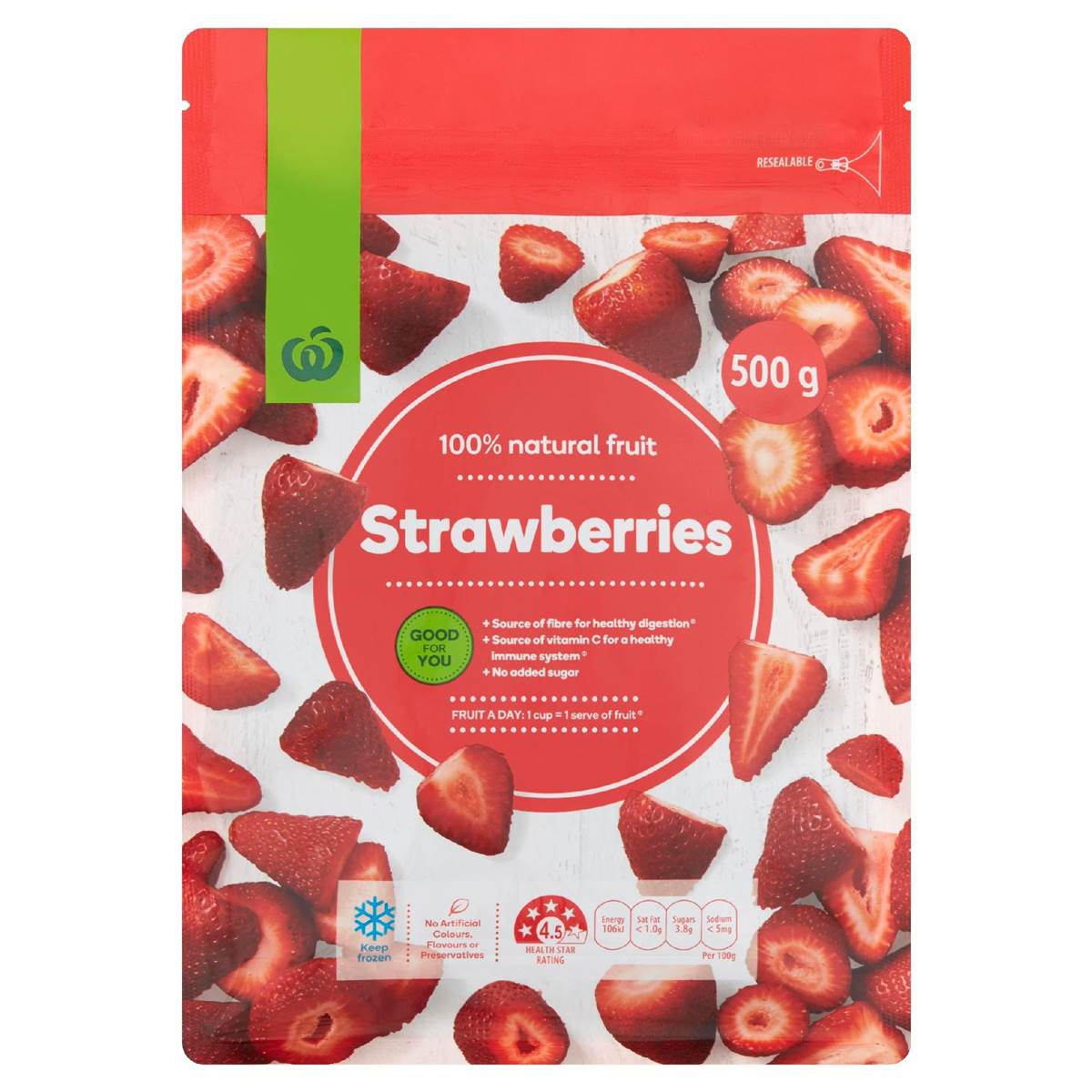 Woolworths Frozen Strawberries 500g Woolworths