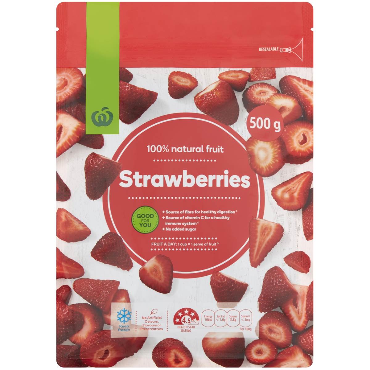 Woolworths Frozen Strawberries 500g Woolworths