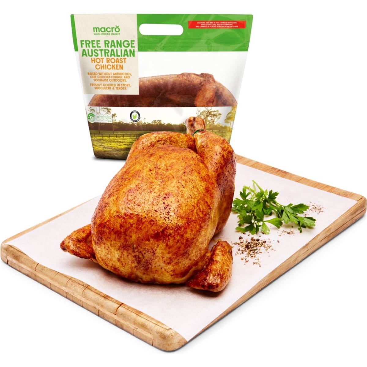 Macro Free Range Roast Chicken Whole Each Woolworths