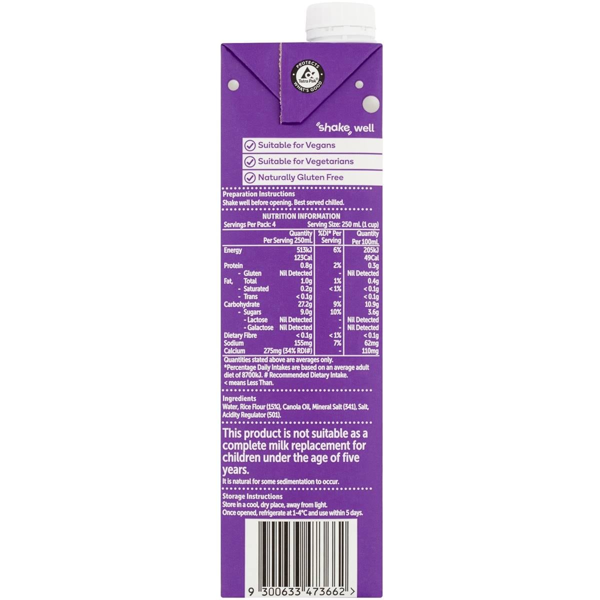 Woolworths Rice Milk 1l Woolworths