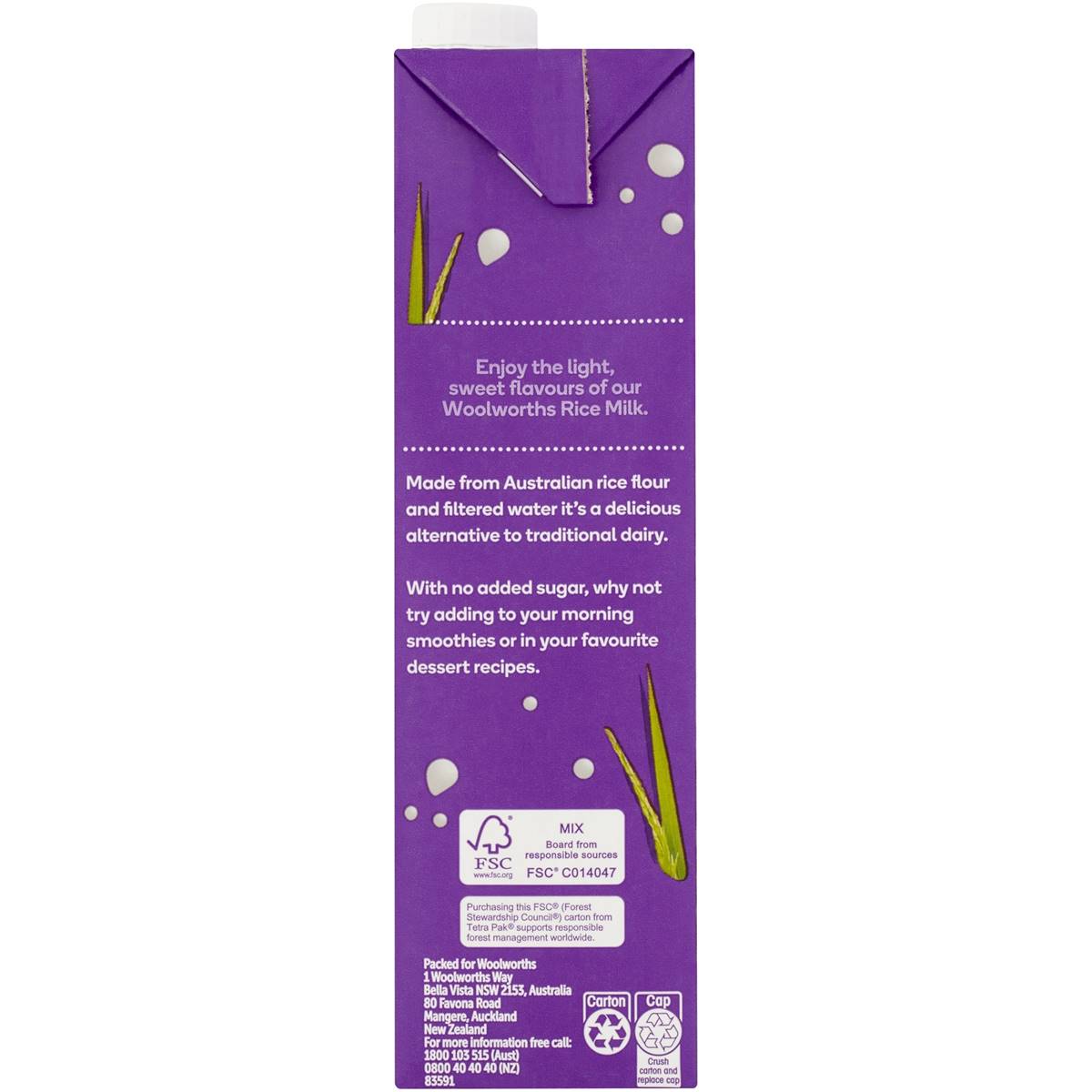 Woolworths Rice Milk 1l Woolworths