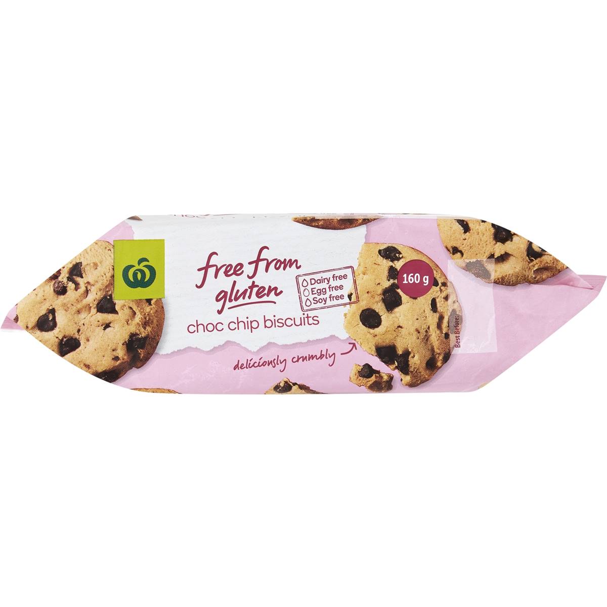 Woolworths Free From Gluten Chocolate Chip Biscuit 160g Woolworths