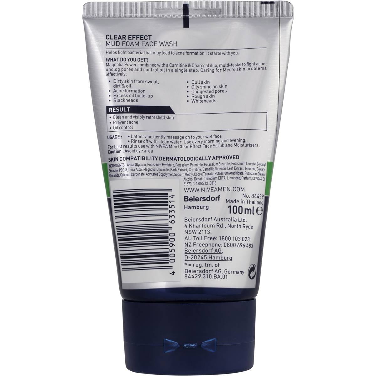 Nivea Men Clear Effect Acne Defence Mud Foam Face Wash 100ml Woolworths
