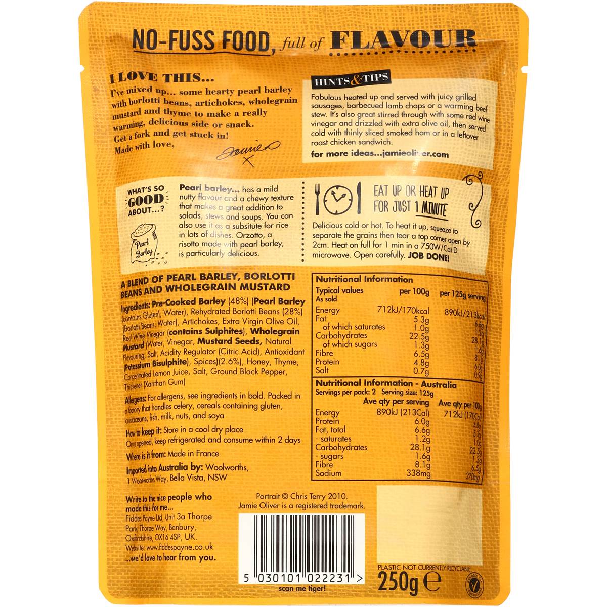 Jamie Oliver Heat & Serve Mustard Pearl Barley 250g Woolworths