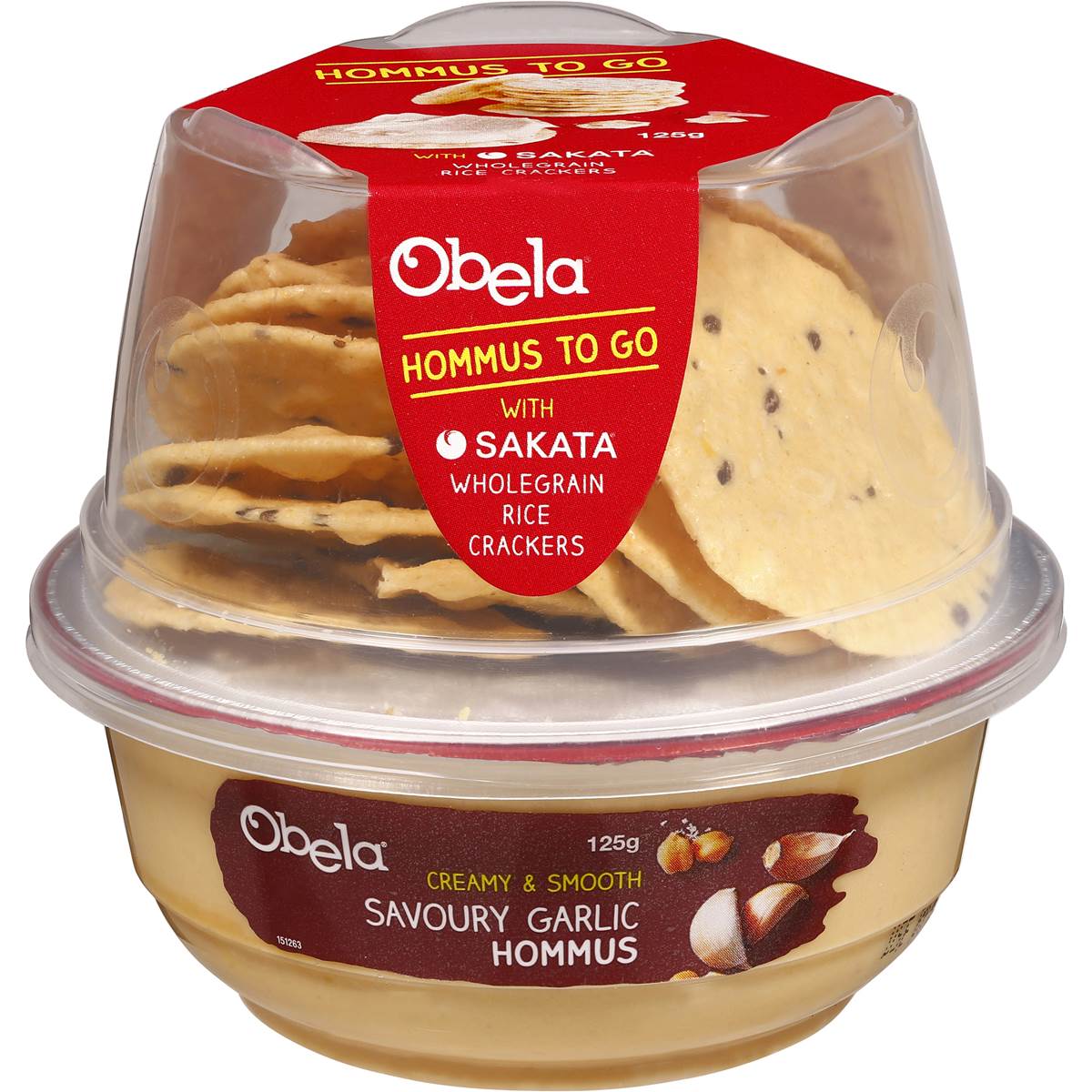Obela Grab & Go Garlic Hommus 125g Woolworths