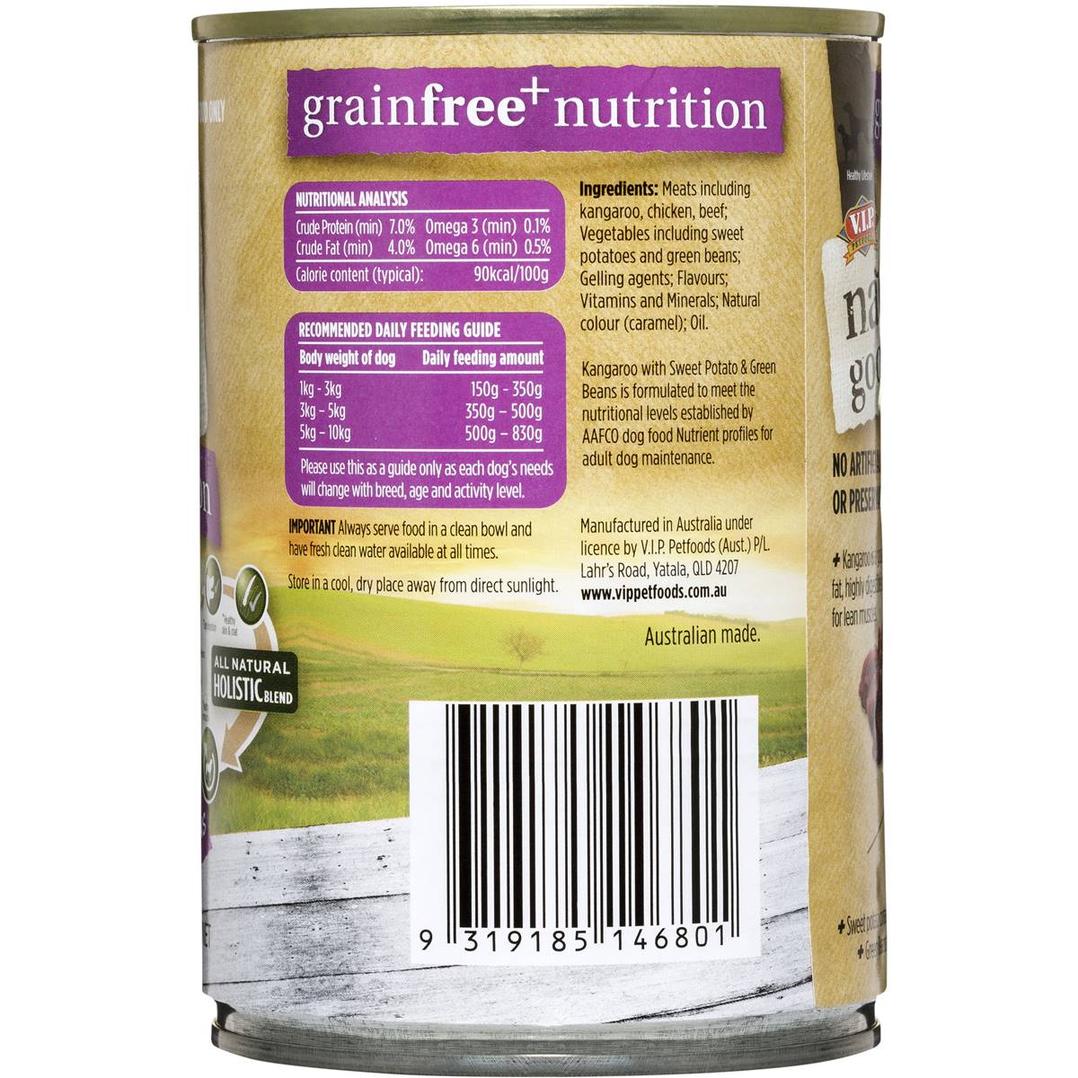 Natures Goodness Grain Free Adult Wet Dog Food Kangaroo, Sweet Potato & Beans 400g Woolworths