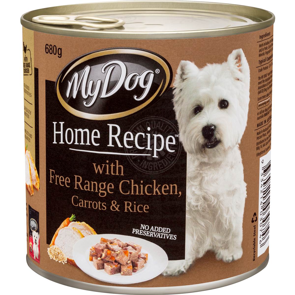 My Dog Adult Dog Food Chicken Carrots & Rice 680g | Woolworths