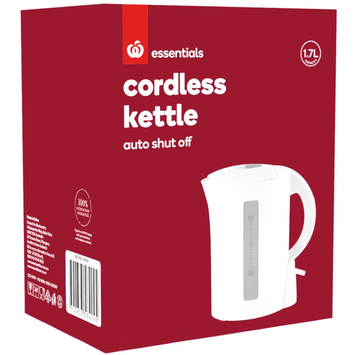 Woolworths Essentials Appliance Plastic Kettle 1.7l Each Woolworths