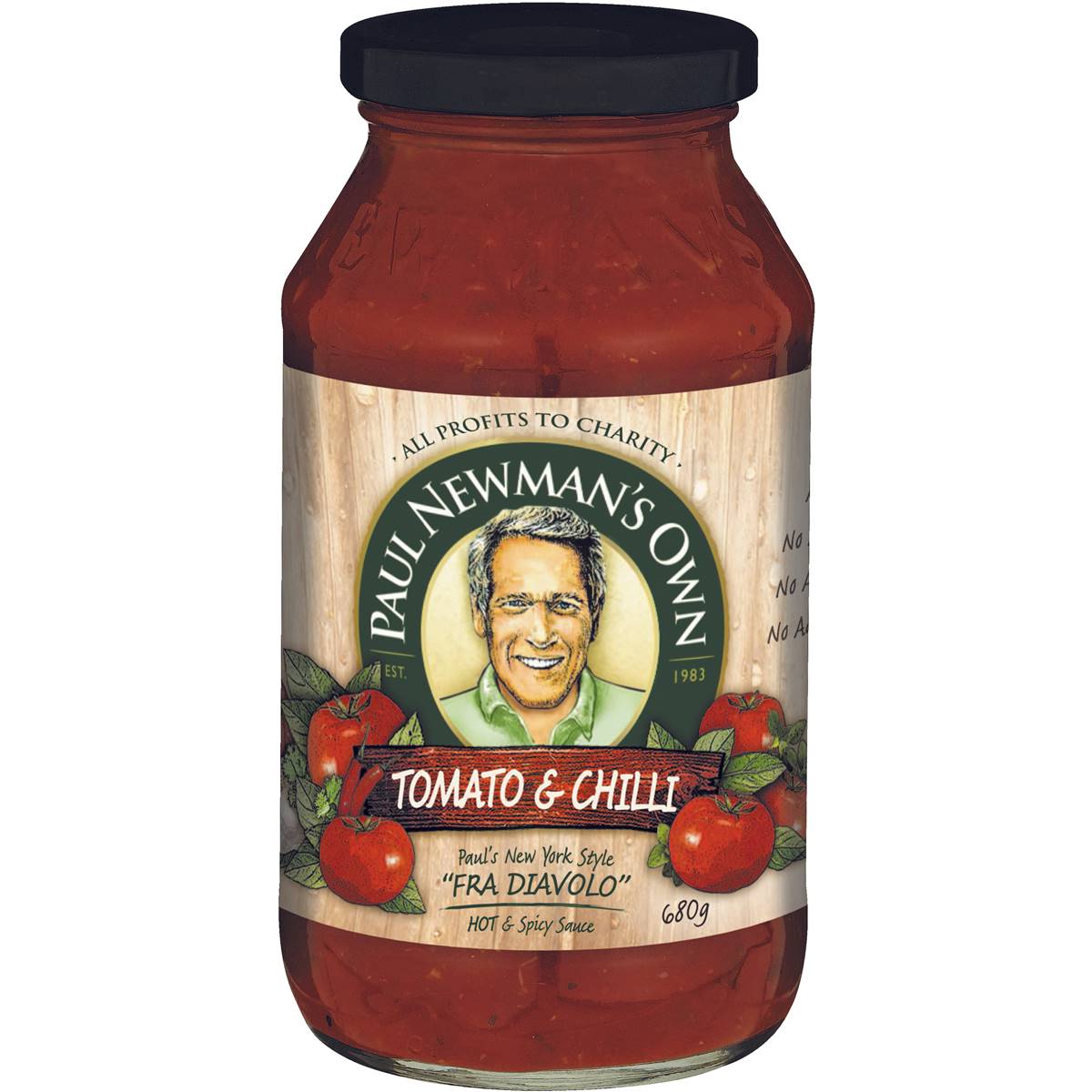 Paul Newman's Own Pasta Sauce Tomato & Chilli 680g Woolworths