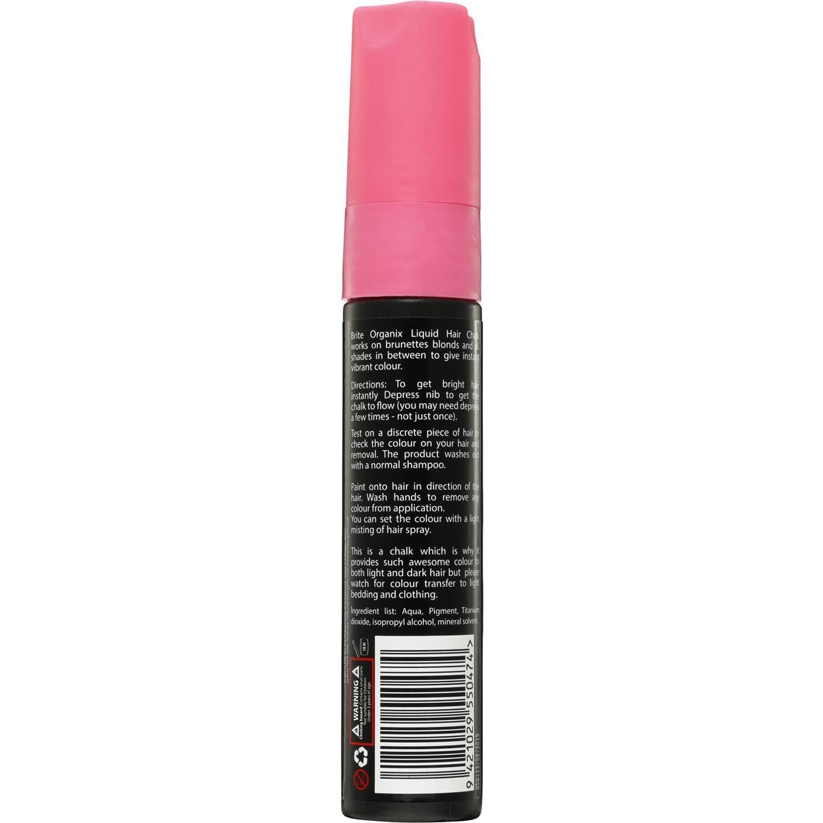 Brite Organix Liquid Hair Chalk Pink Each | Woolworths