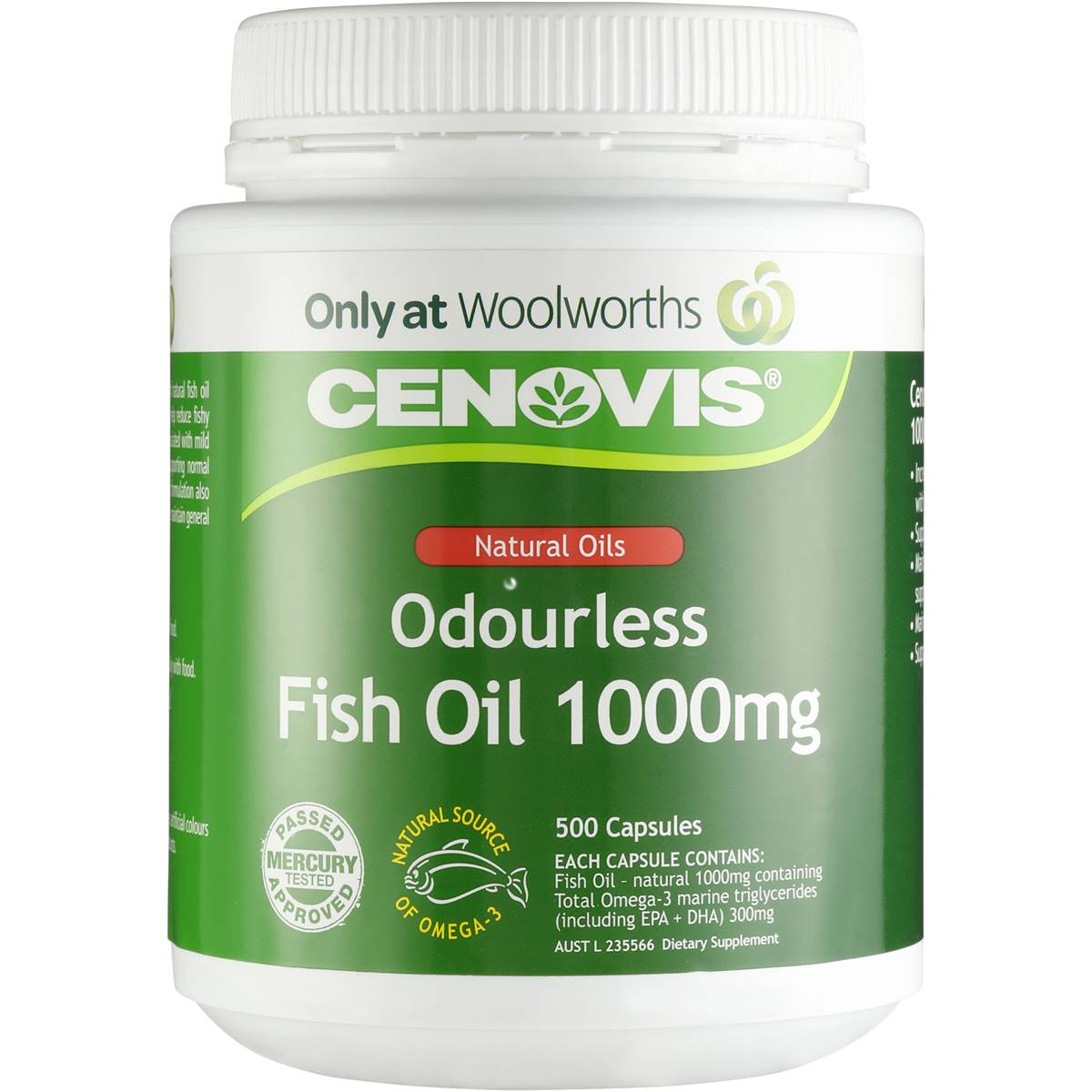 Cenovis Odourless Fish Oil 1000mg 500pk Woolworths