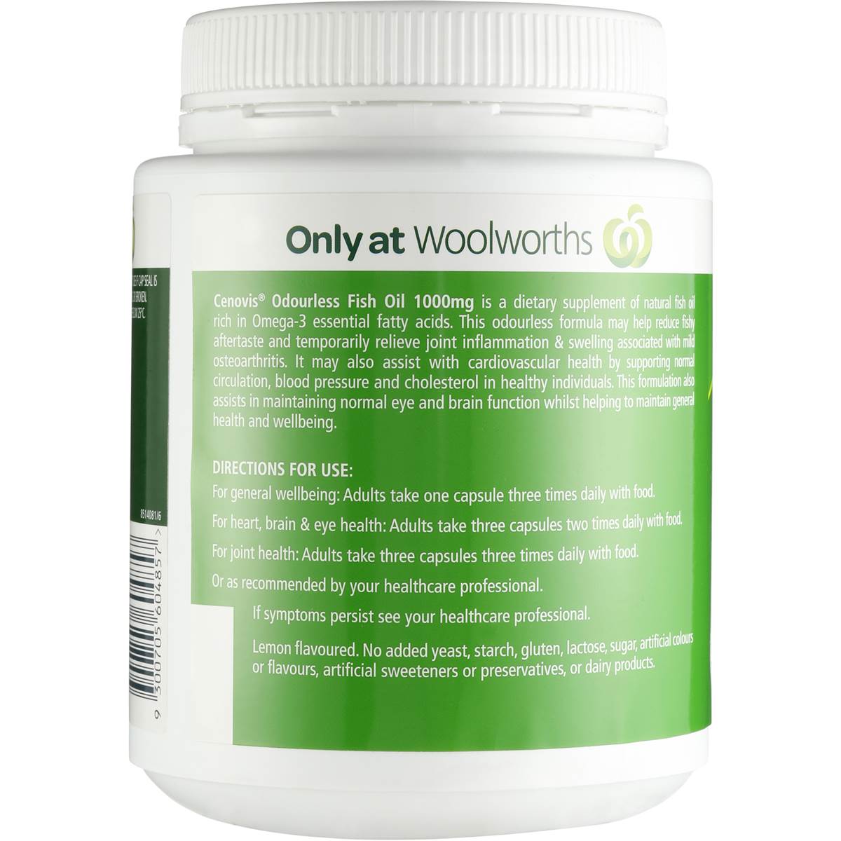 Cenovis Odourless Fish Oil 1000mg 500pk Woolworths
