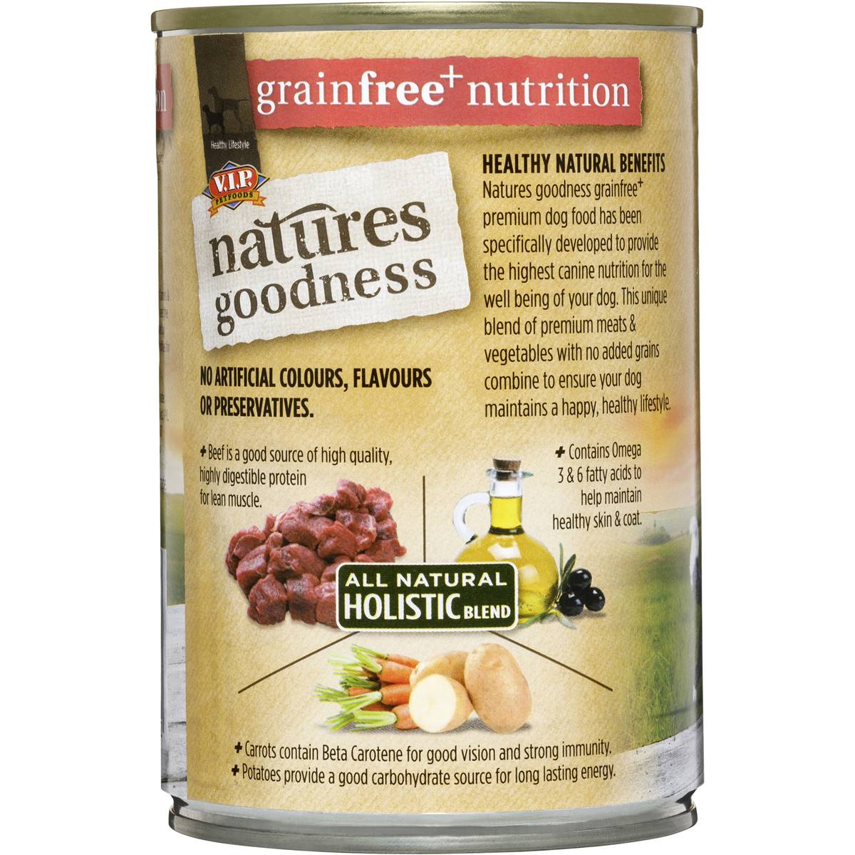 Natures Goodness Grain Free Adult Wet Dog Food Beef Stew Carrots