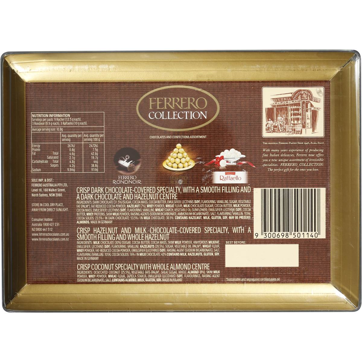 Ferrero Collection Chocolates T15 Rocher Rondnoir Raffaello 15pk 172g