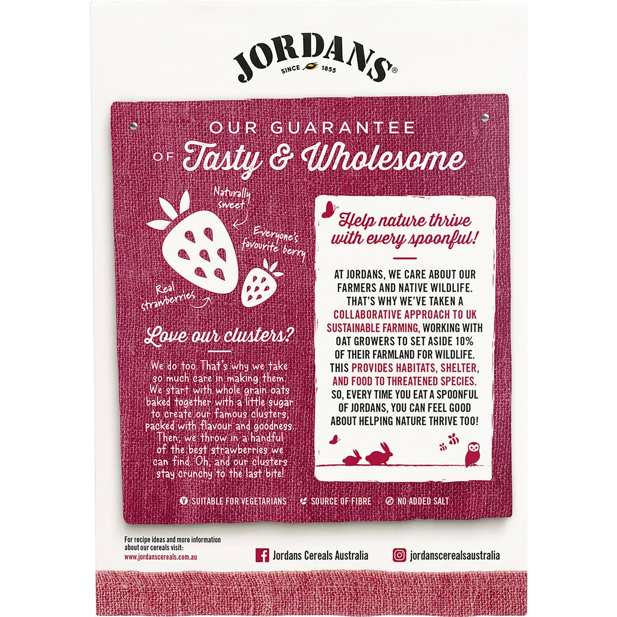 Jordans Strawberry Crispy Oat Clusters 500g Woolworths