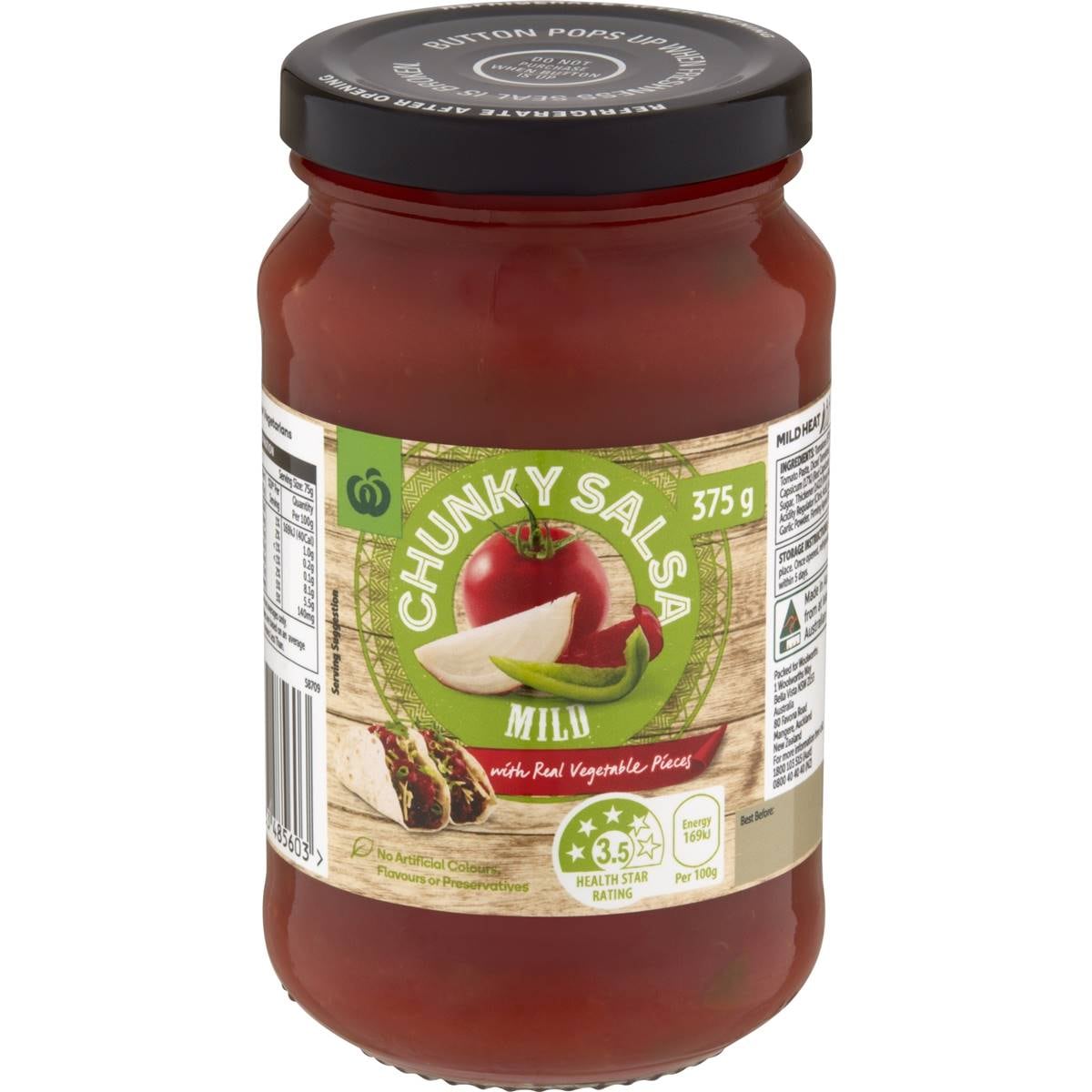 Woolworths Salsa Chunky Mild 375g Woolworths