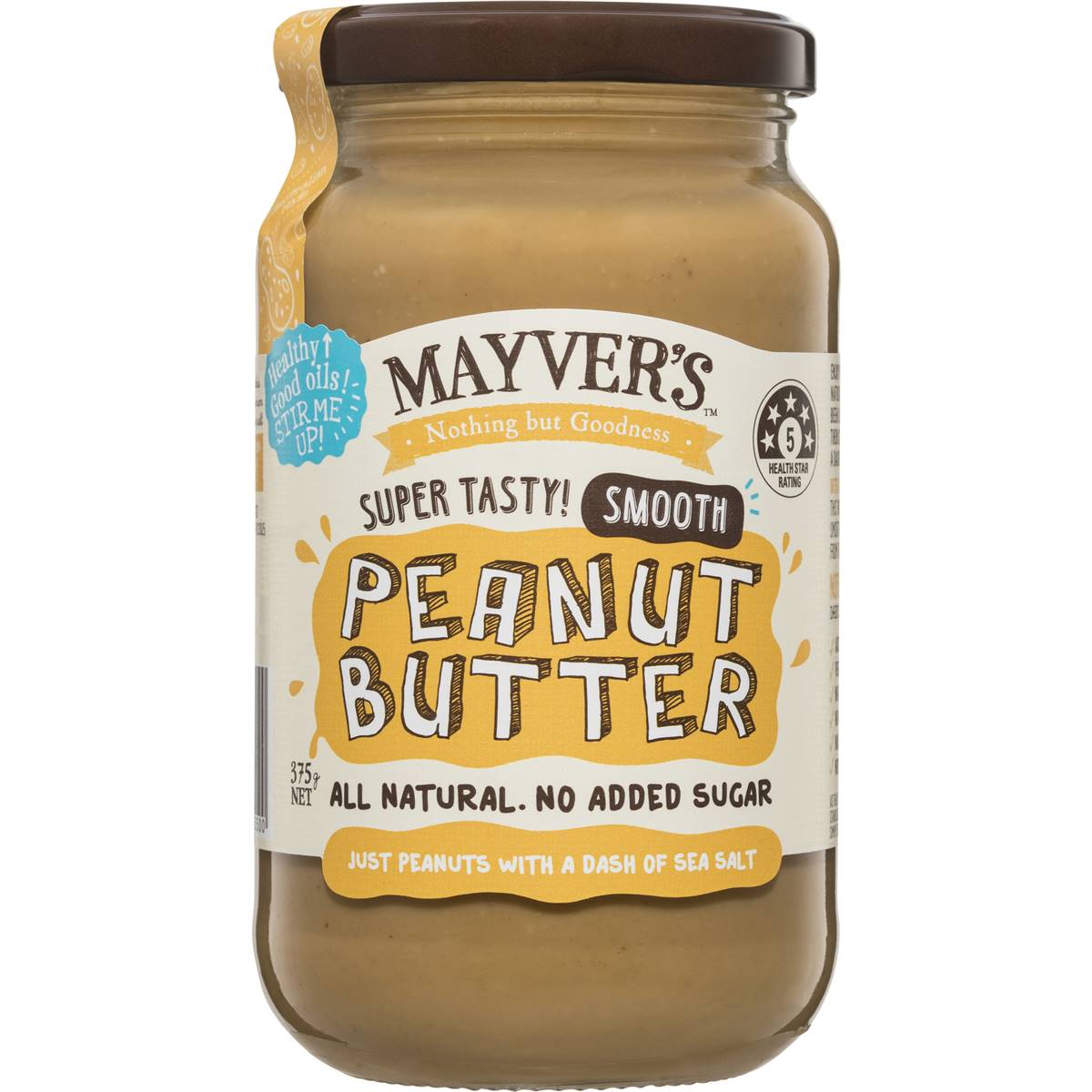 Mayver's Smooth Peanut Butter 375g Woolworths