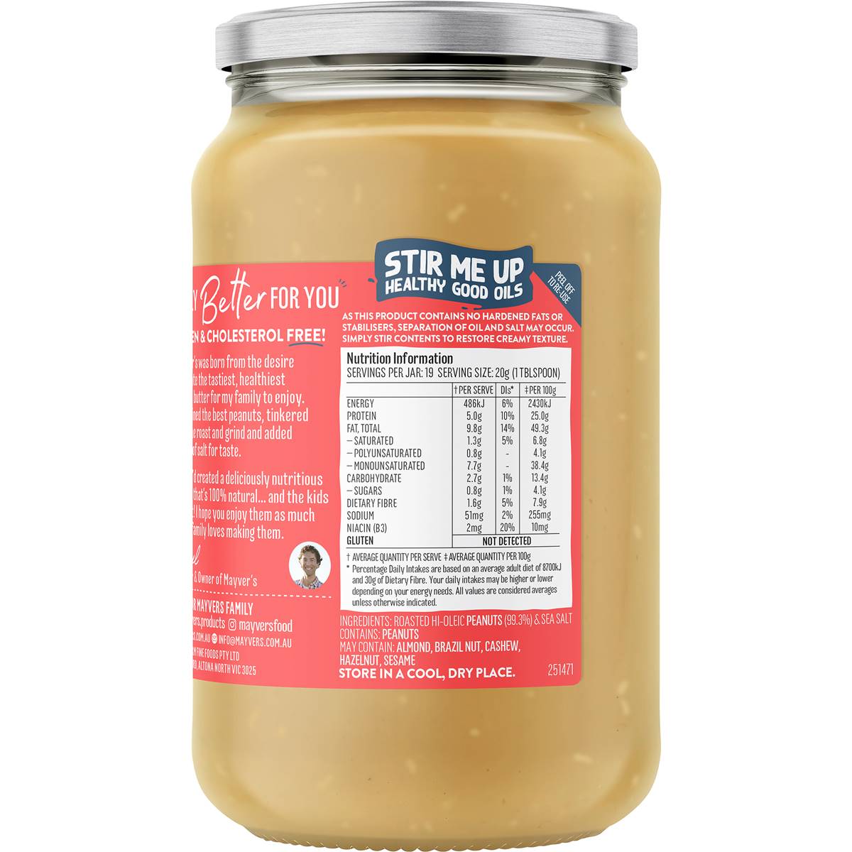 Mayver's Crunchy Peanut Butter 375g Woolworths