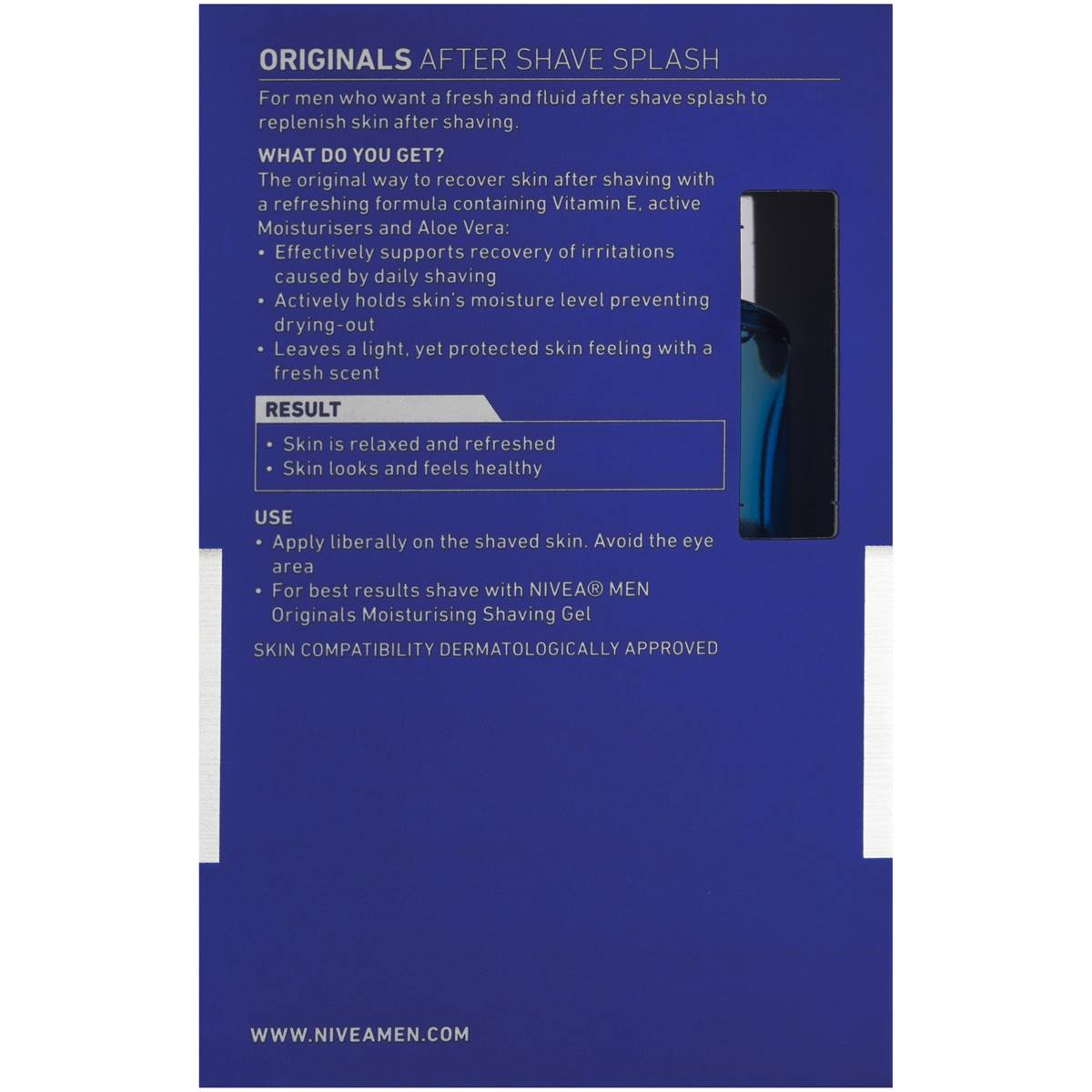 Nivea Men's Aftershave Original Splash 100ml Woolworths