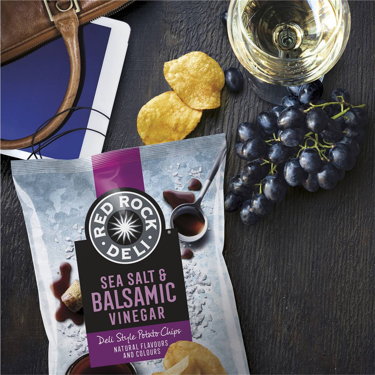 Red Rock Deli Potato Chips Sea Salt & Balsamic Vinegar 165g Woolworths