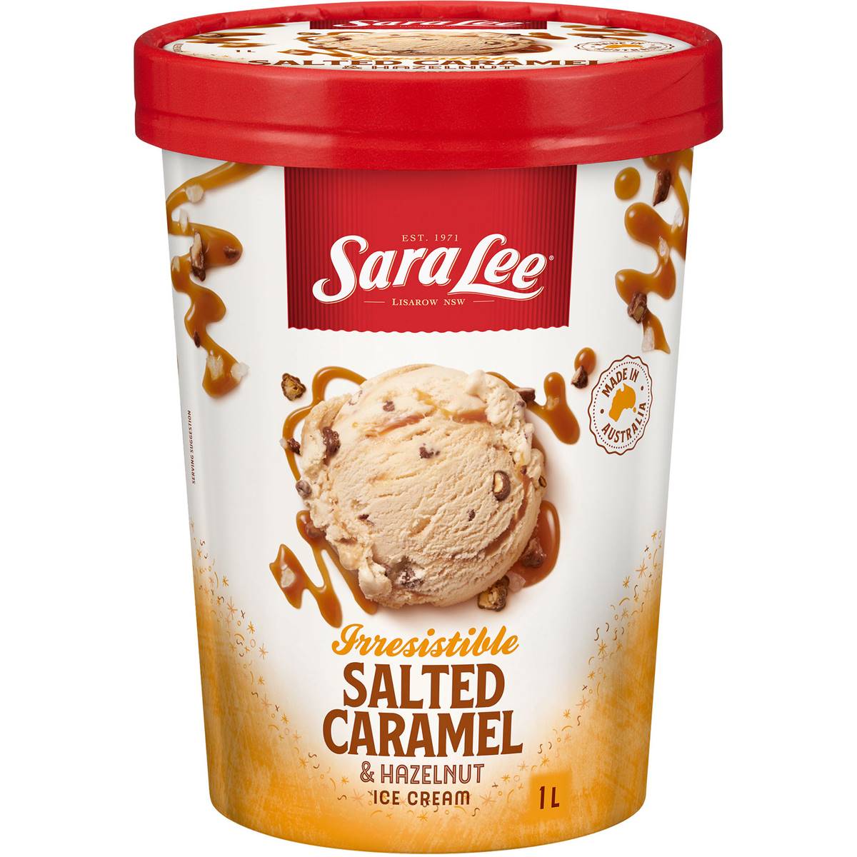Sara Lee Ice Cream Salted Caramel With Hazelnuts 1l Tub Woolworths