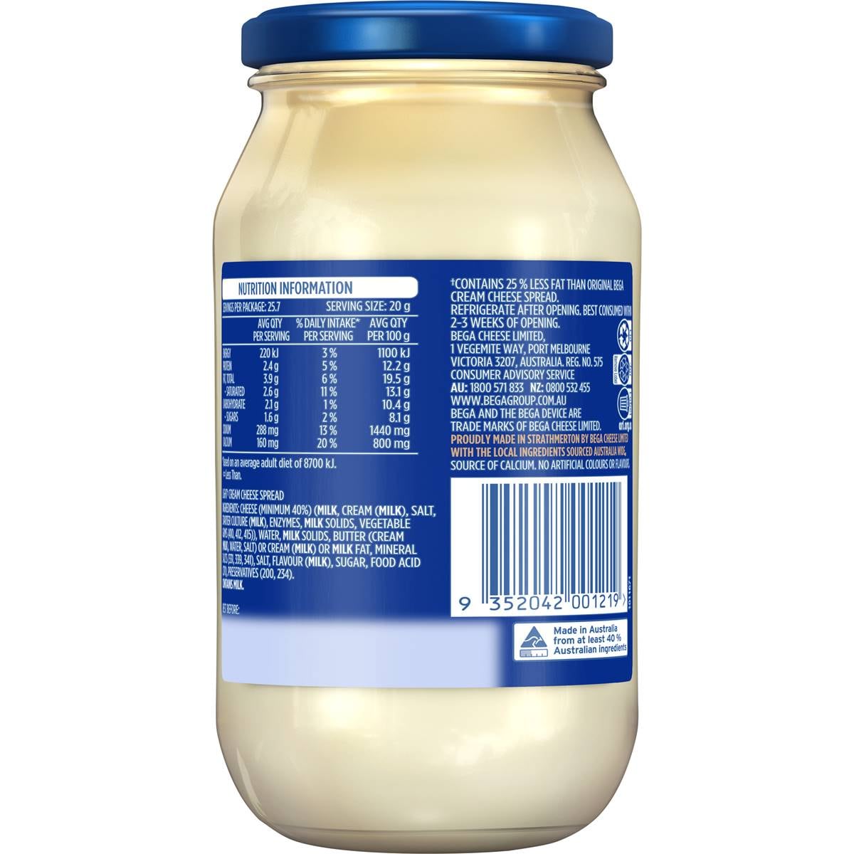 Bega Cream Cheese Spread Light 515g Woolworths