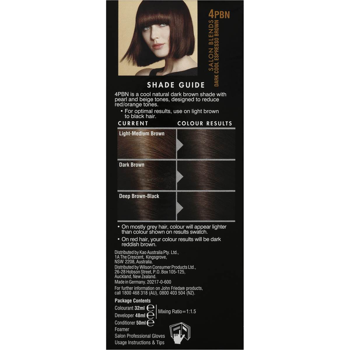 John Frieda Precision Foam Salon Blends 4pbn Dark Cool Espresso Brown ...