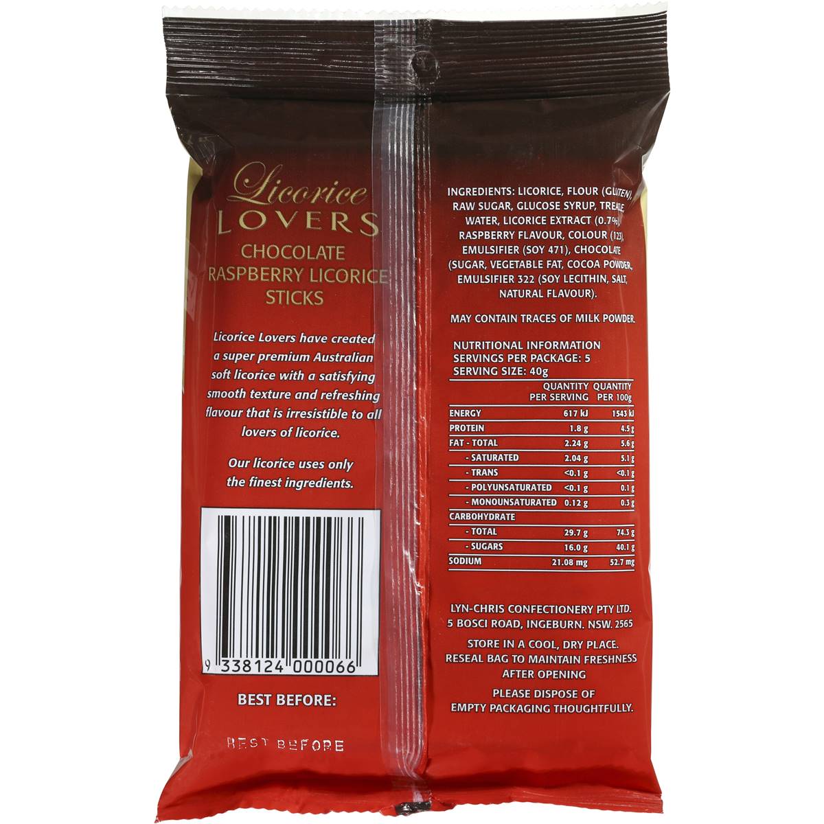 Licorice Lovers Raspberry Licorice Chocolate Coated 200g Woolworths