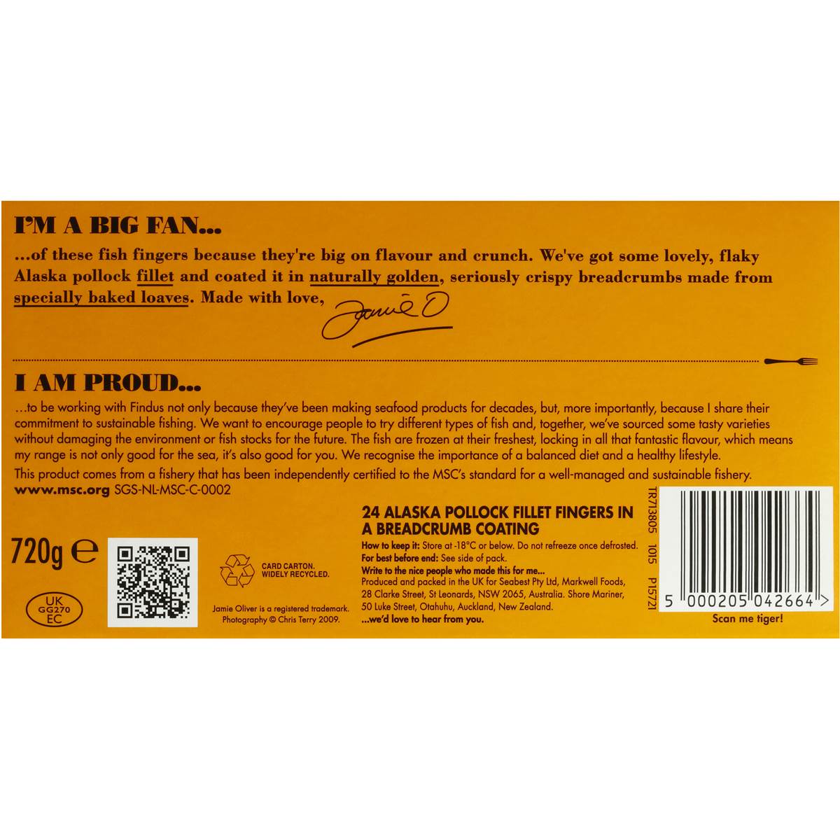 Findus Jamie Oliver Fish Fingers 720g Woolworths