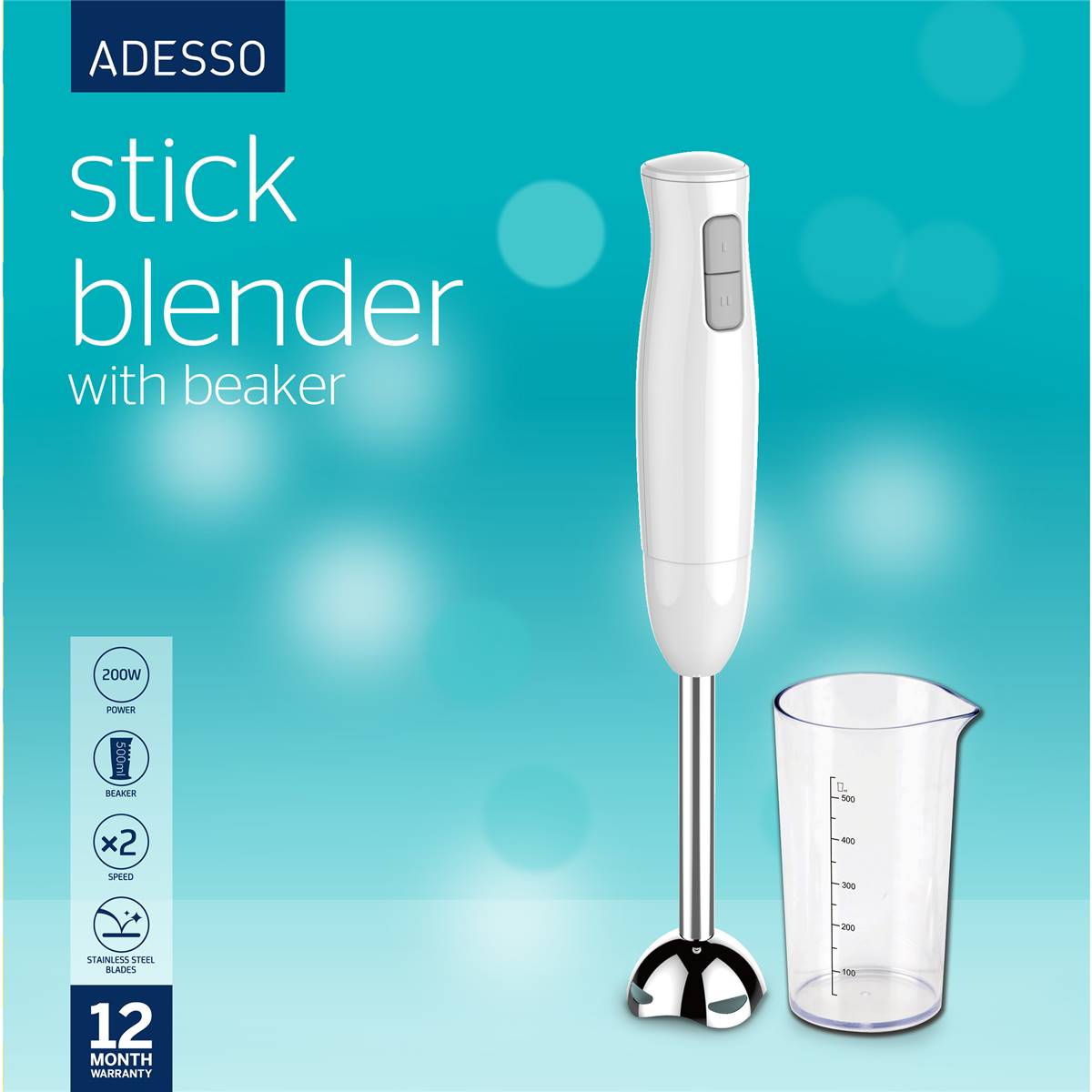 Adesso Stick Blender With Beaker Each Woolworths