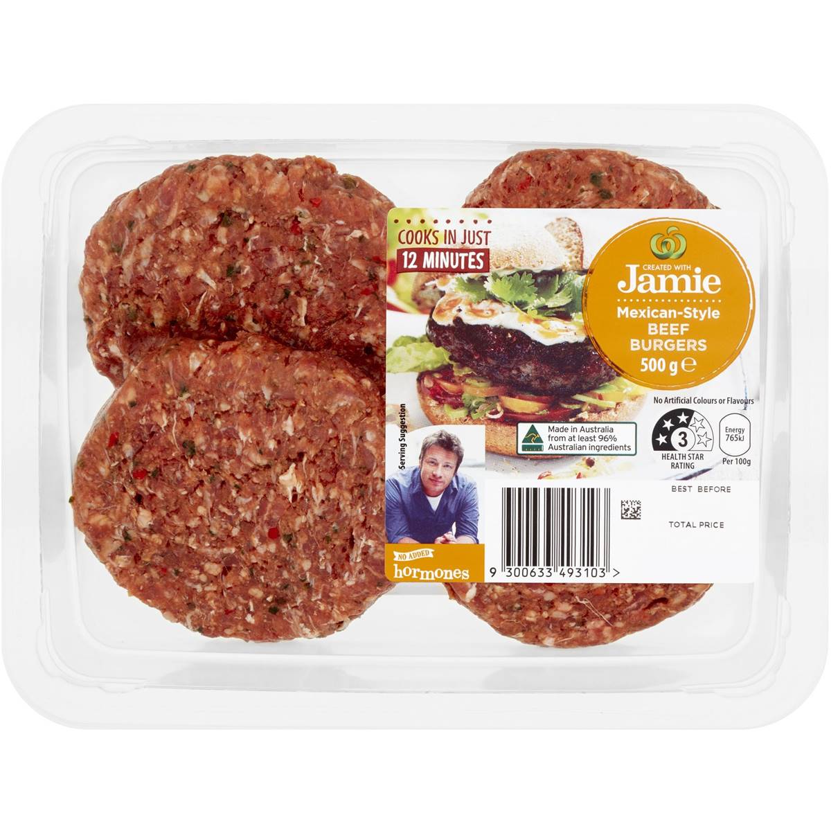 Created With Jamie Beef Burgers Mexican Style 500g Woolworths