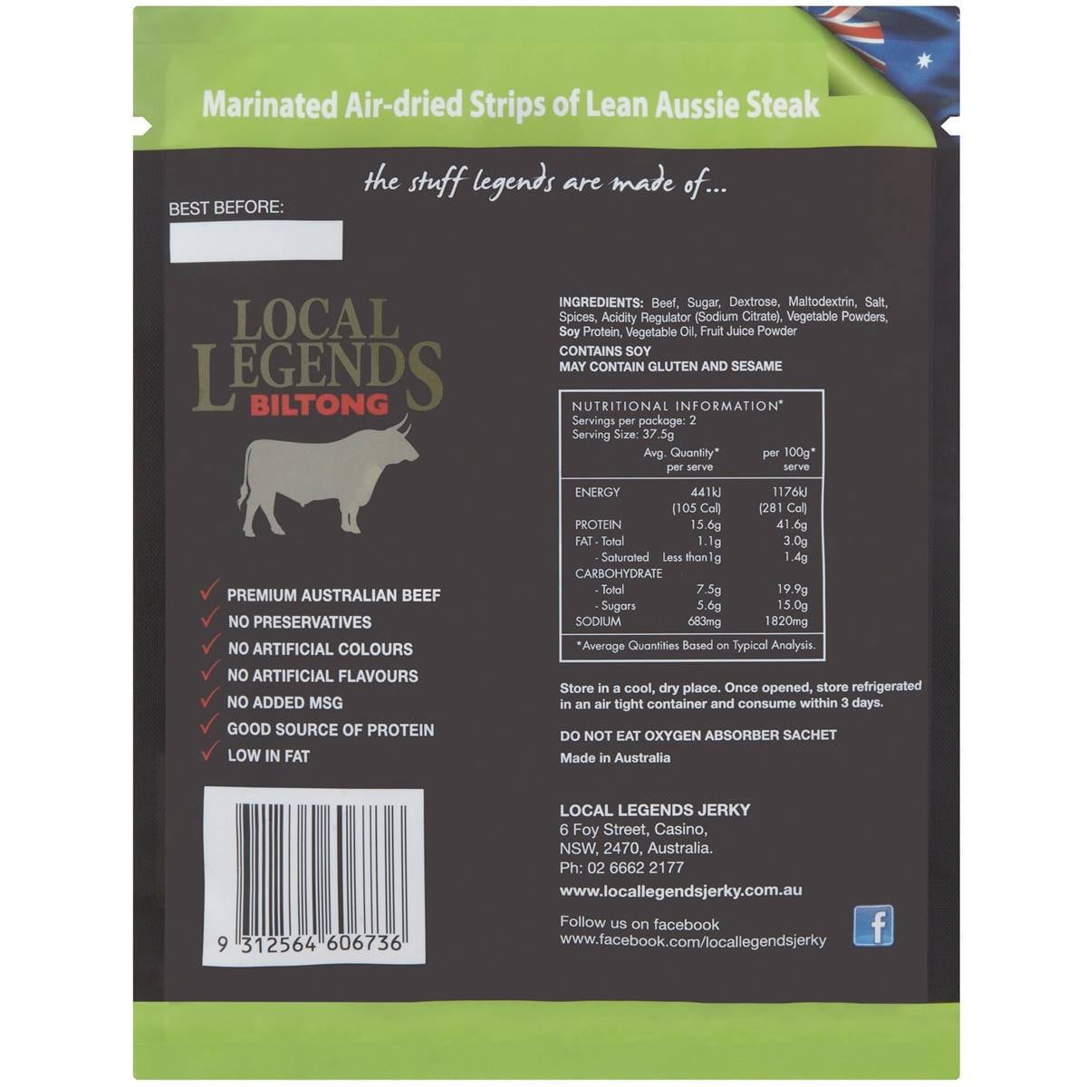 Local Legends Jerky Nice N Spicy 75g Woolworths