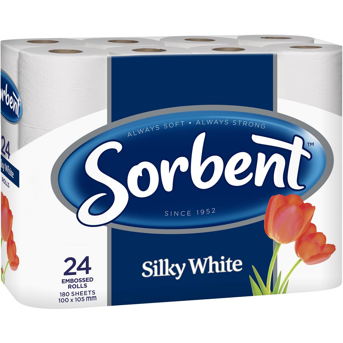 Sorbent Silky White Embossed Toilet Tissue 24 Pack | Woolworths