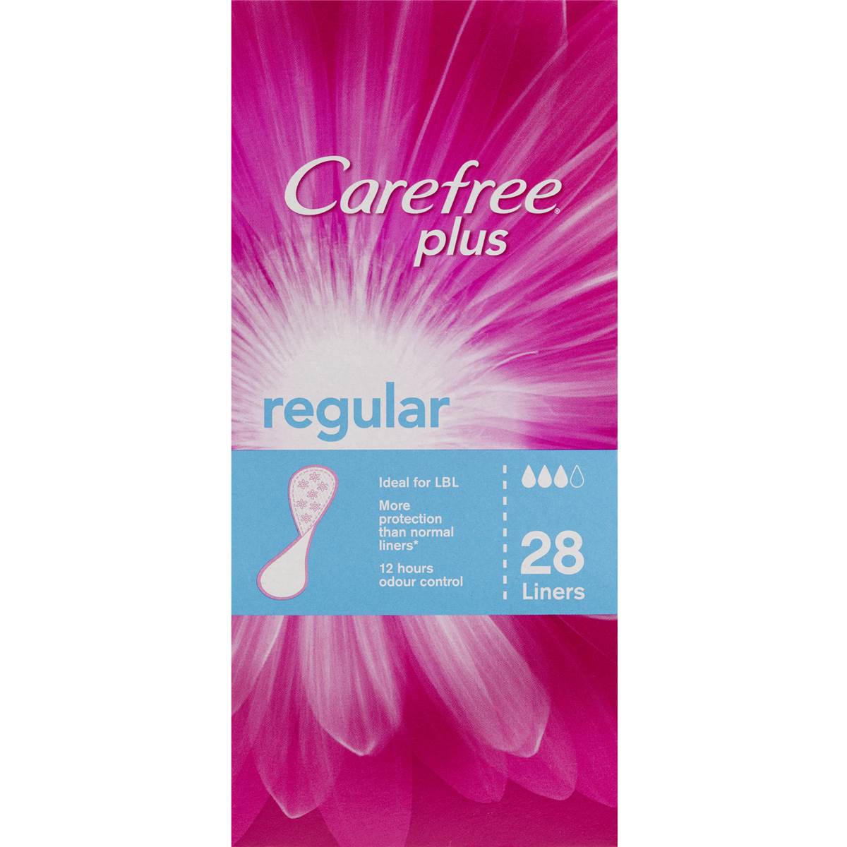Carefree Plus Liners Regular 28 Pack Woolworths