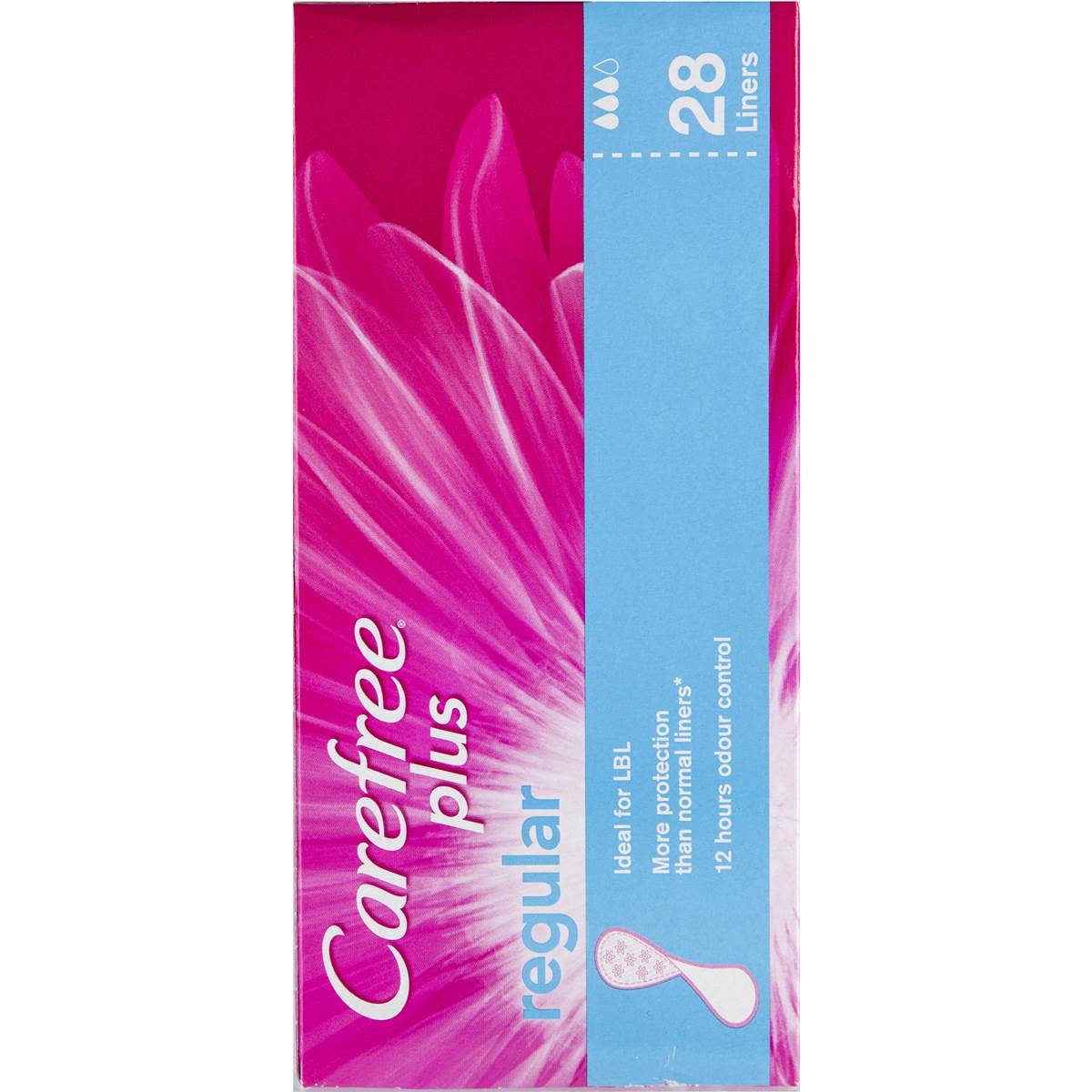 Carefree Plus Liners Regular 28 Pack Woolworths