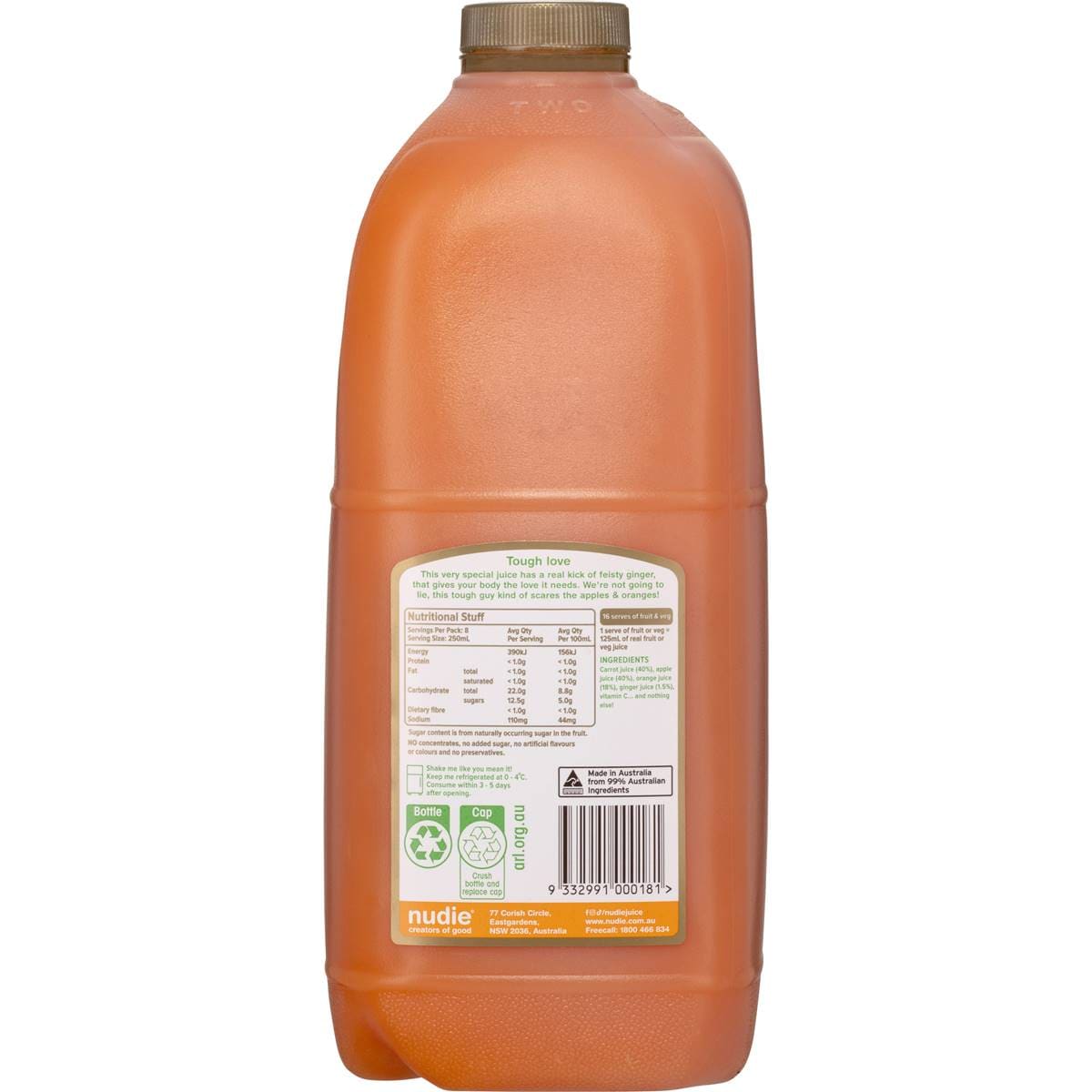 Nudie Nothing But Carrot, Orange, Apple & Ginger 2l Woolworths